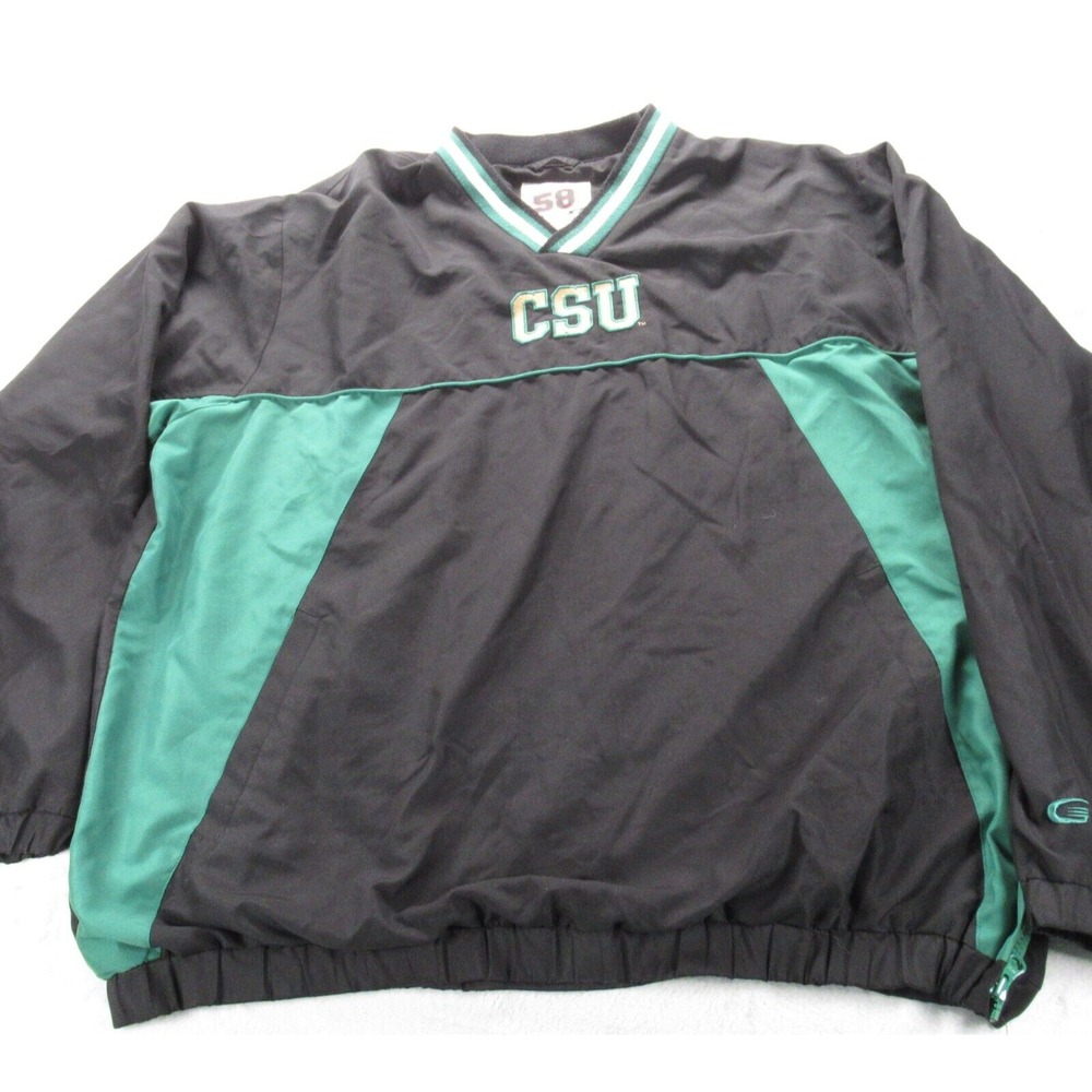 Colorado State Rams Jacket Men XL BLK Side Zip Fleece Liner Water Resistant CSU